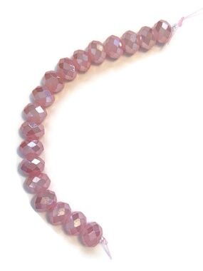 As Low As $2 Pink AB Opaque Faceted Rondelle Glass Beads 10mm (18)